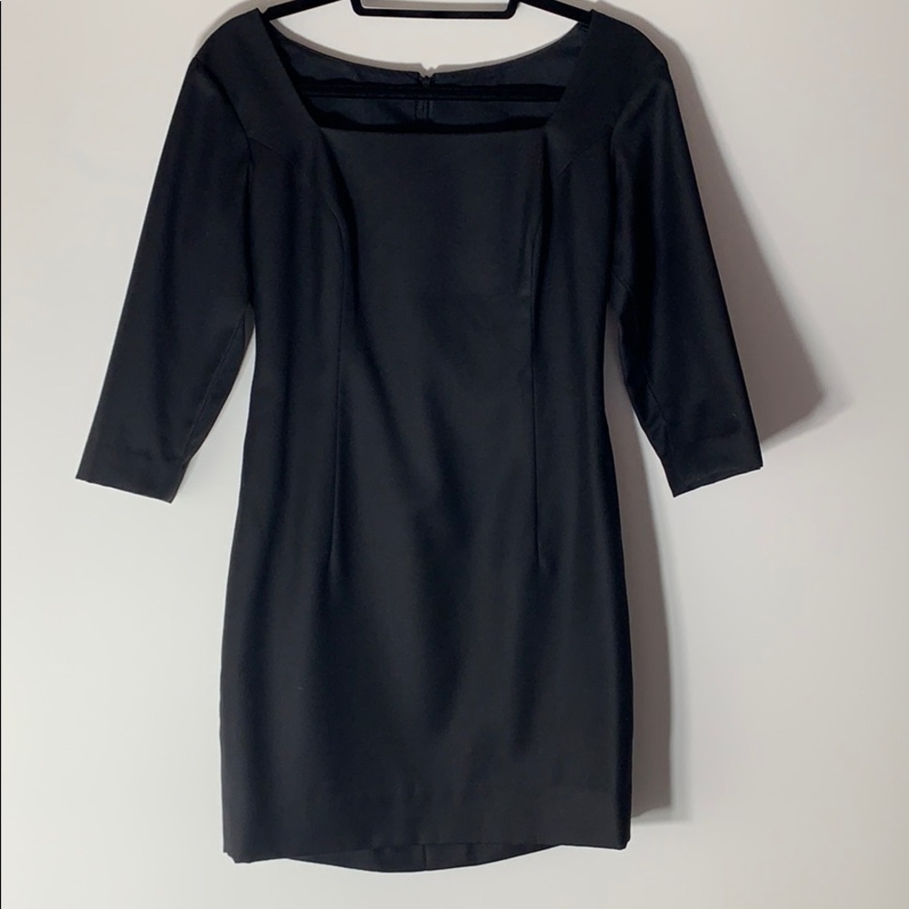 Custom made petite 3/4 sleeve black dress